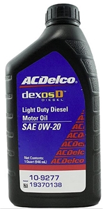 AC Delco dexosD Light Duty Diesel Motor Oil 0W-20 19370138