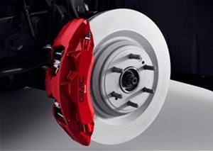 Front 6-Piston Brembo&#174; Brake Upgrade System in Red with GMC Logo 85138044