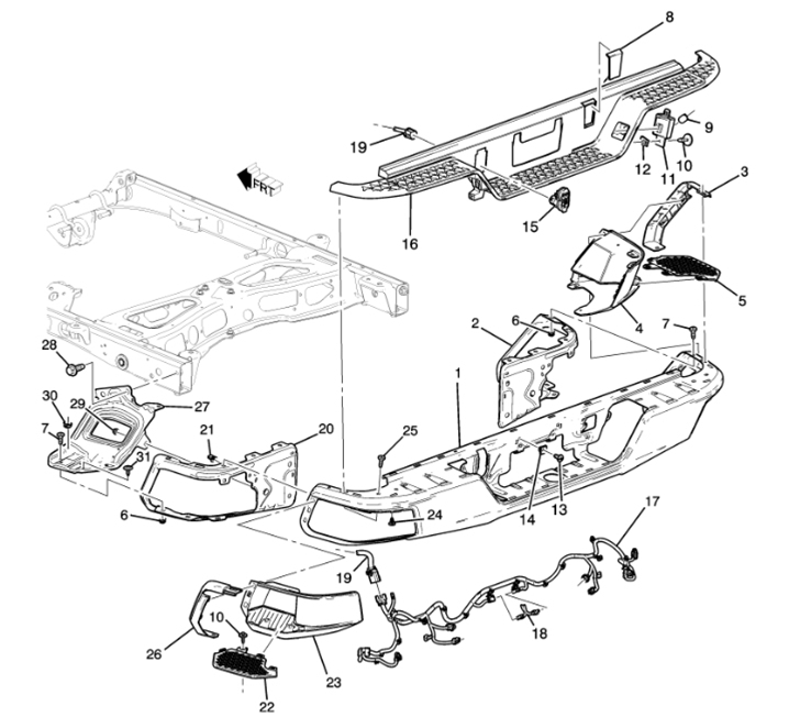 Rear Bumper Step Components