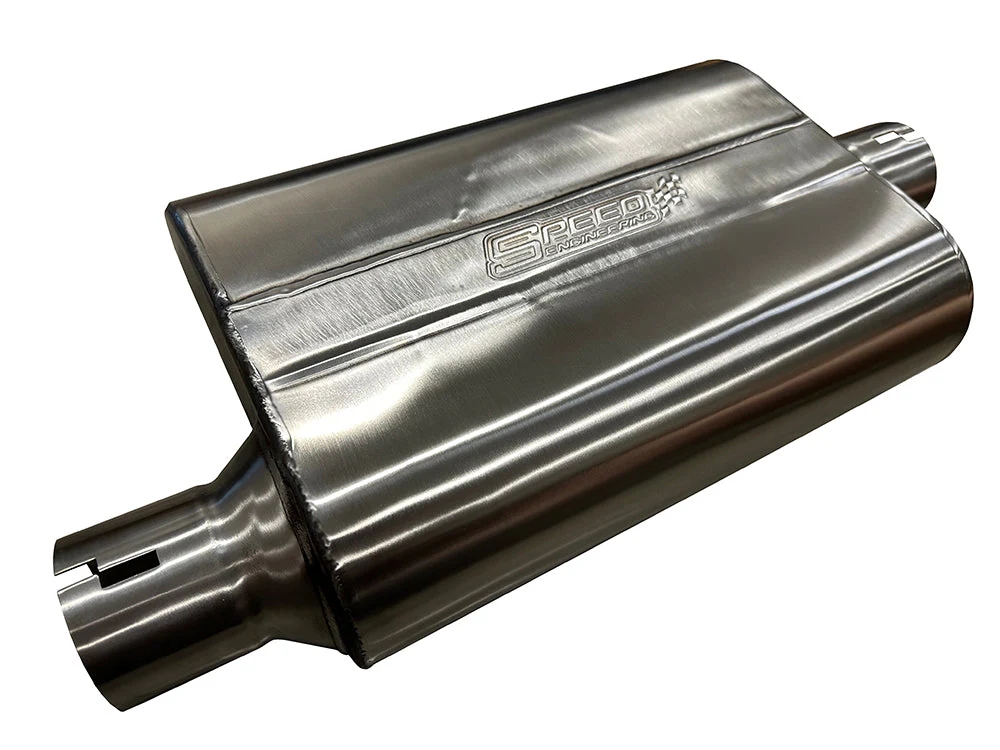 2.5" Inlet/Outlet "Chambered Series" Muffler (Offset Inlet, Center Outlet) 25-1096
